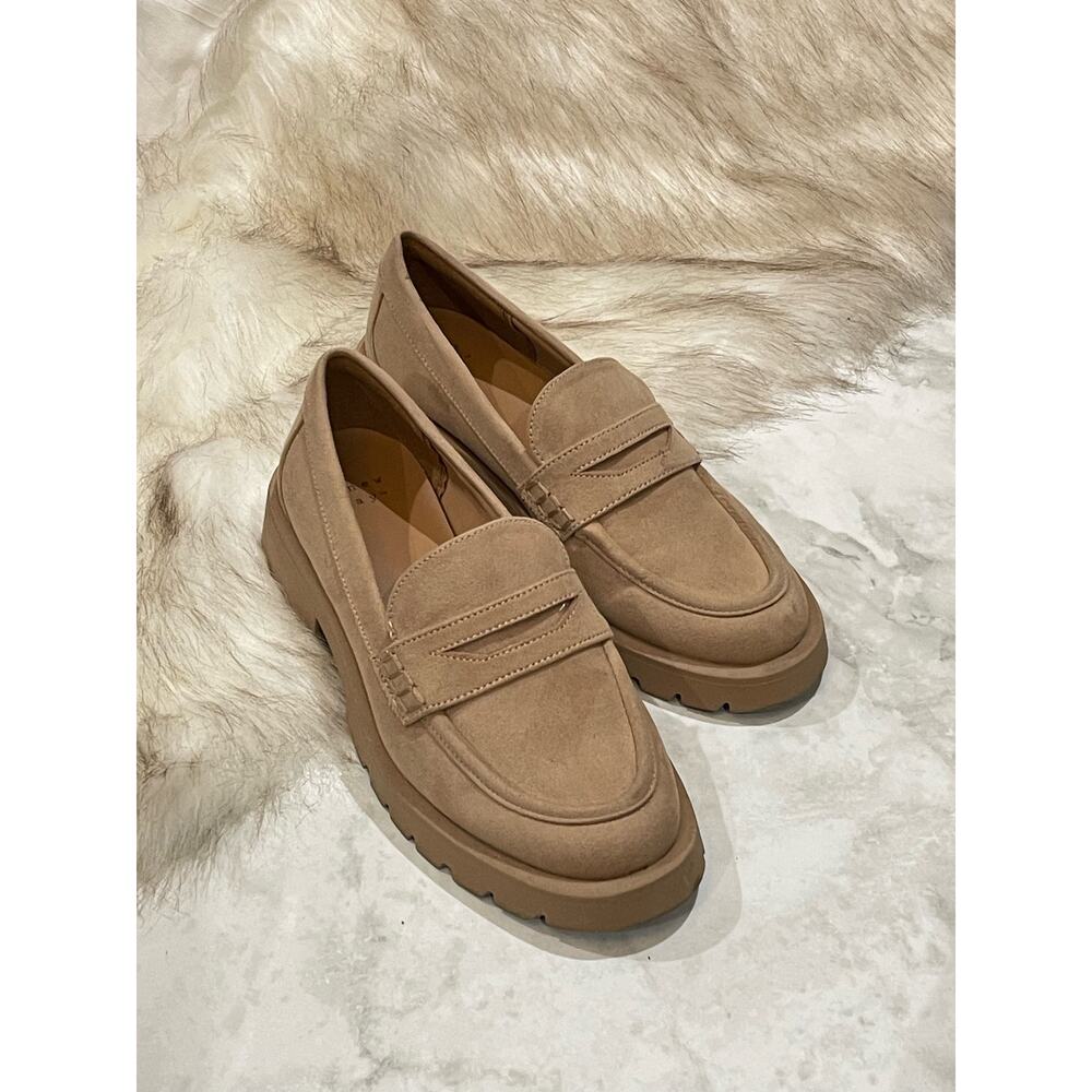 A New Day Women's Archie Flats Memory Foam Loafers Size 6 Taupe Brown